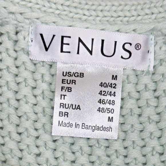 Asymmetric Cable Knit Tank Sweater Women M Seafoam Green Coastal Chunky Cozy Y2k - Picture 7 of 13